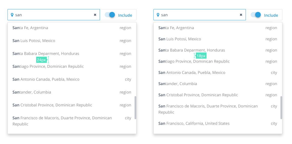 Geotargeting UI Before and After